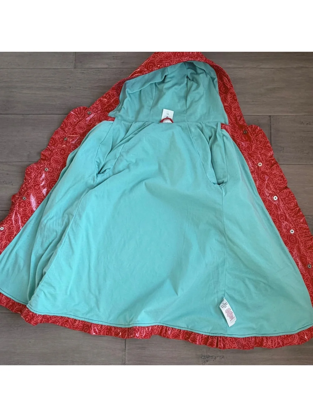 Disney Collection Girls 7/8 Red Hooded Raincoat
